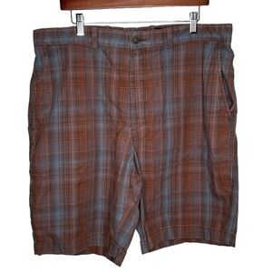 14th & Union Men’s Plaid Casual Shorts Size 40W Multi Color Flat Front